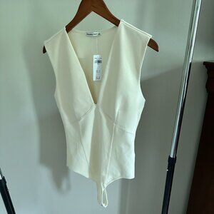 NWT Abercrombie & Fitch Crepe Plunge Bodysuit